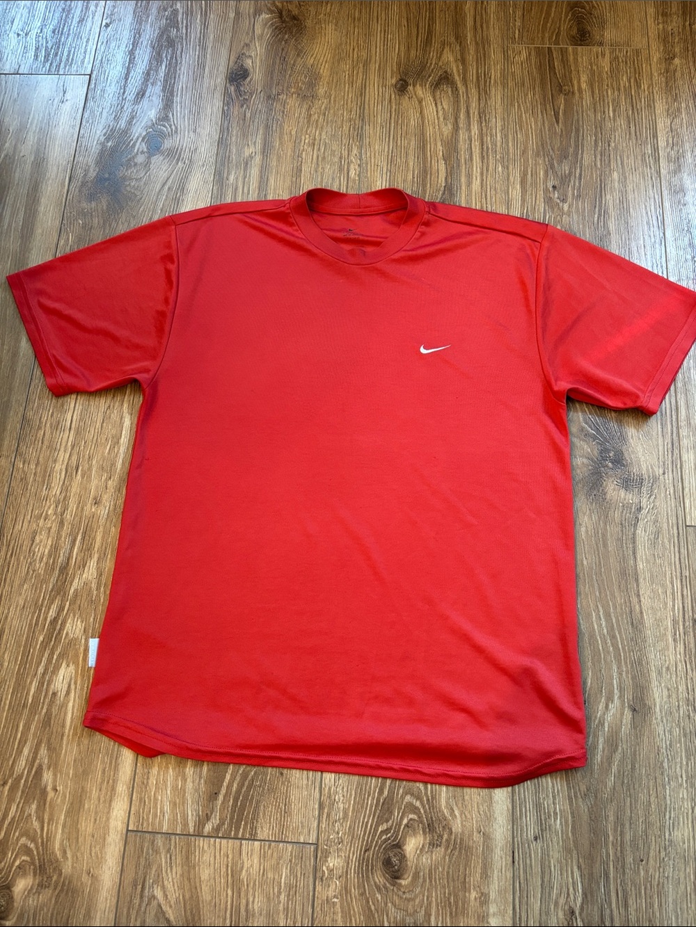Nike Red Short-Sleeve Dri-FIT Athletic Tee with Swoosh
